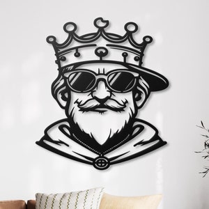 Emperor Charlemagne Metal Wall Art, Historical Decor, Medieval King Portrait, Carolingian Empire Artwork, Vintage Metal Home Office Decor