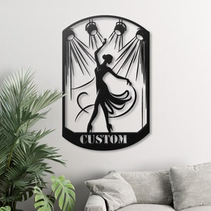 Ballerina Metal Wall Art | Personalized Dancer Decor