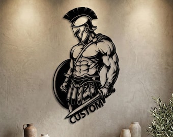 Metalen muurkunst Spartaanse krijger, gladiatordecoratie