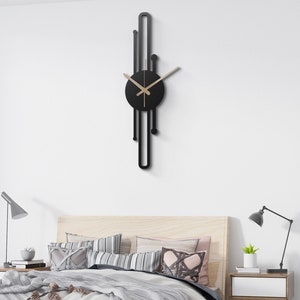 Modern Wall Clock, Oversized Wall Clock, Metal Wall Clock, Large Wall Clock, Minimalist Wall Clock, Silent Wall Clock, Home Decor for Wall