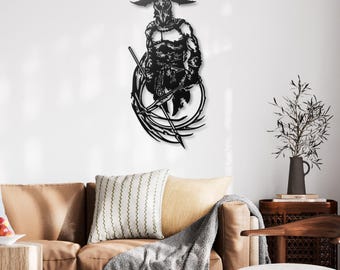 Spartan Gladiator Metal Wall Art, Man Cave Decor