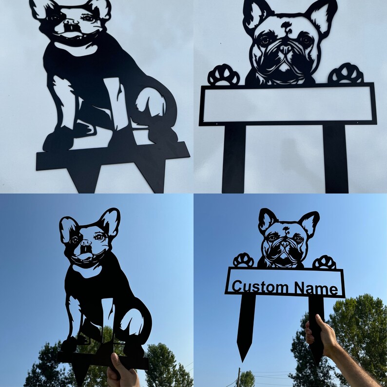 French Bulldog Garden Stake Or Wall Art, Dog Memorial, Statue - UK