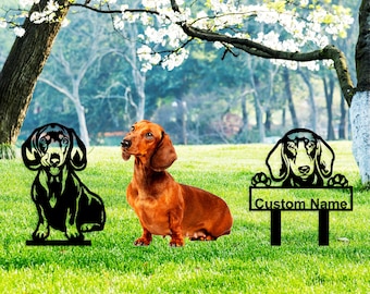 Benutzerdefinierte Dackel Hund Metall Gartenkunst, Erinnerungsgeschenk