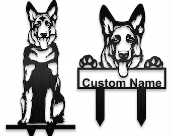 Custom German Shepherd Metal Yard Sign, Alsatian Dog Memorial Gift