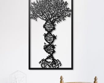 DNA Tree of Life Metal Wall Art, Science Lover Gift