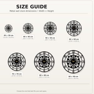 Modern Metal Wall Clock Art Black Circle Abstract Design Minimalist ...