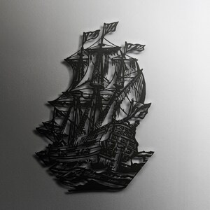 Pirate Ship Metal Art Sculpture main image 1