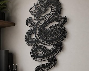 Dragon Metal Wall Art, japanische Metallwanddekoration,