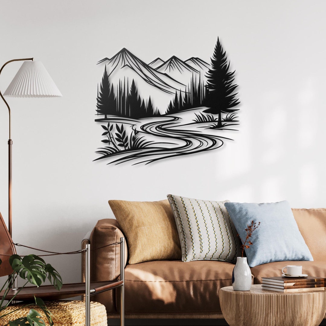 Mountain Metal Wall Art | Scenic Landscape Decor | Nature-inspired Home ...