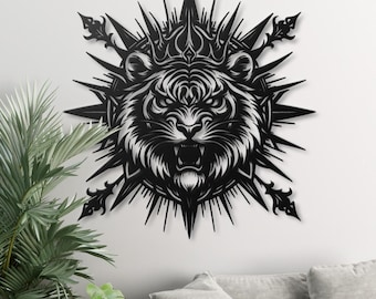 Majestic Tiger Metal Wall Art  Modern Animal Decor