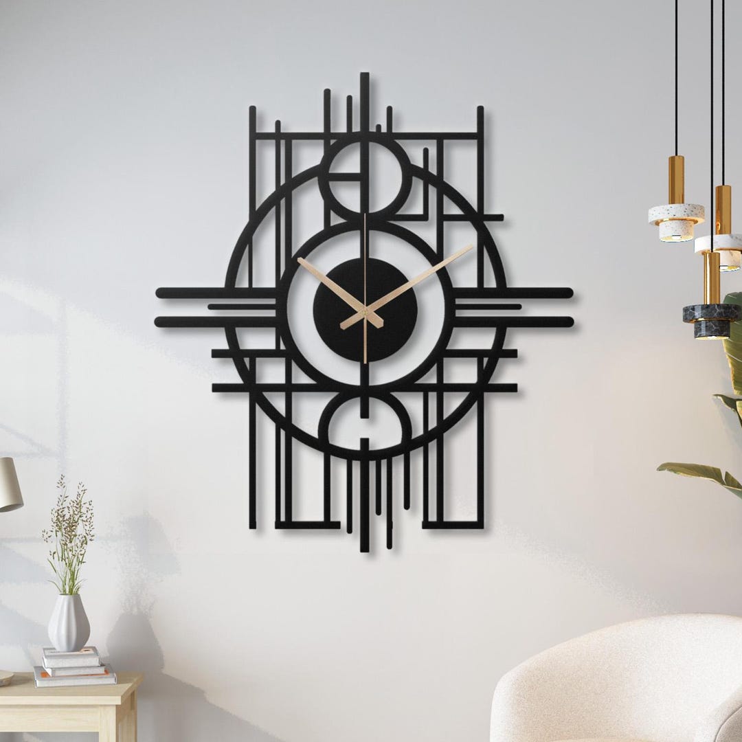 Geometric Metal Wall Clock | Modern Bauhaus Art Decor , - Etsy