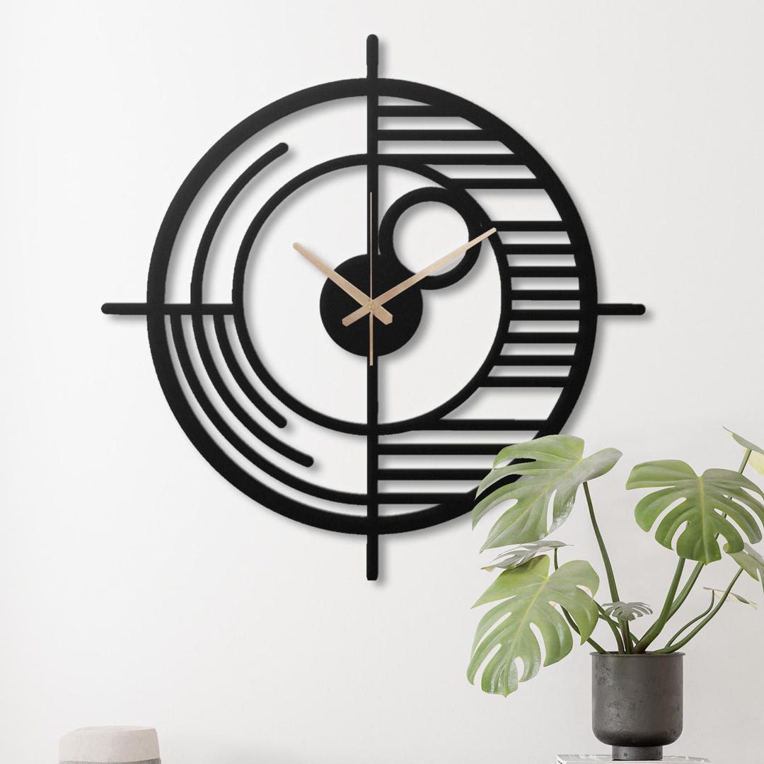 Geometric Metal Wall Clock, Modern Minimalist Design, Silent Clock , - Etsy