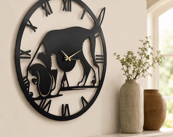 Beagle Wall Clock, Dog Wall Clock, Beagle Lover Gift, Hunting Dog Decor, Pet Wall Decor, Animal Wall Clock, Dog Lover Gift