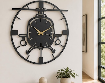 Helicopter Wall Clock, Aviation Clock, Pilot Gift, Military Wall Clock, Man Cave Decor, Aircraft Wall Decor, Pilot Retirement Gift ,