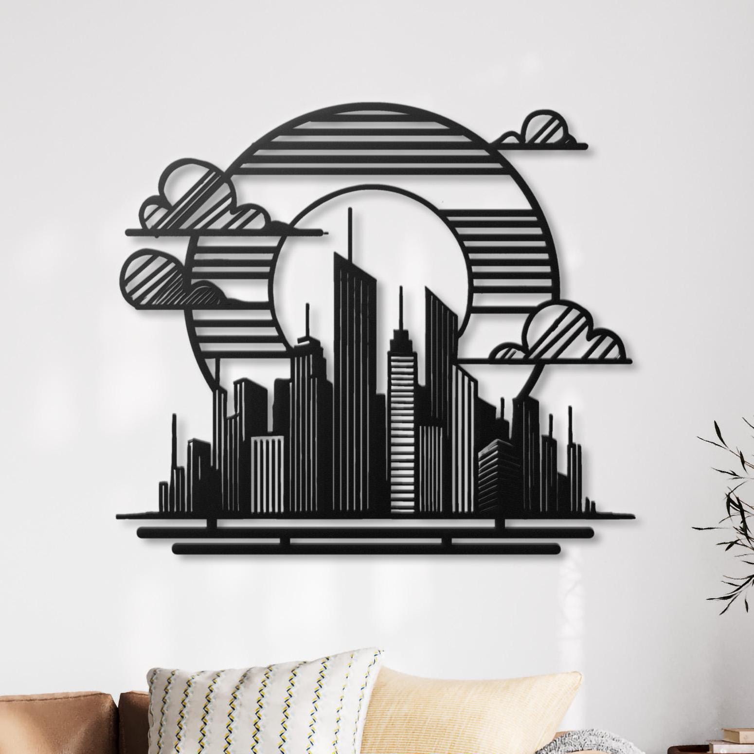 Tableau en verre Manhattan Skyline Urban Stretch en 3 pièces