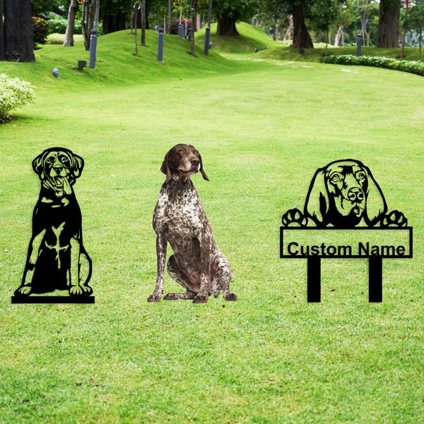 Duitse Kortharige Pointer Dog Memorial Gift, Metal Outdoor Decor voor tuin en tuinkunst, aangepaste hondenportretten en ornament, kerstcadeau