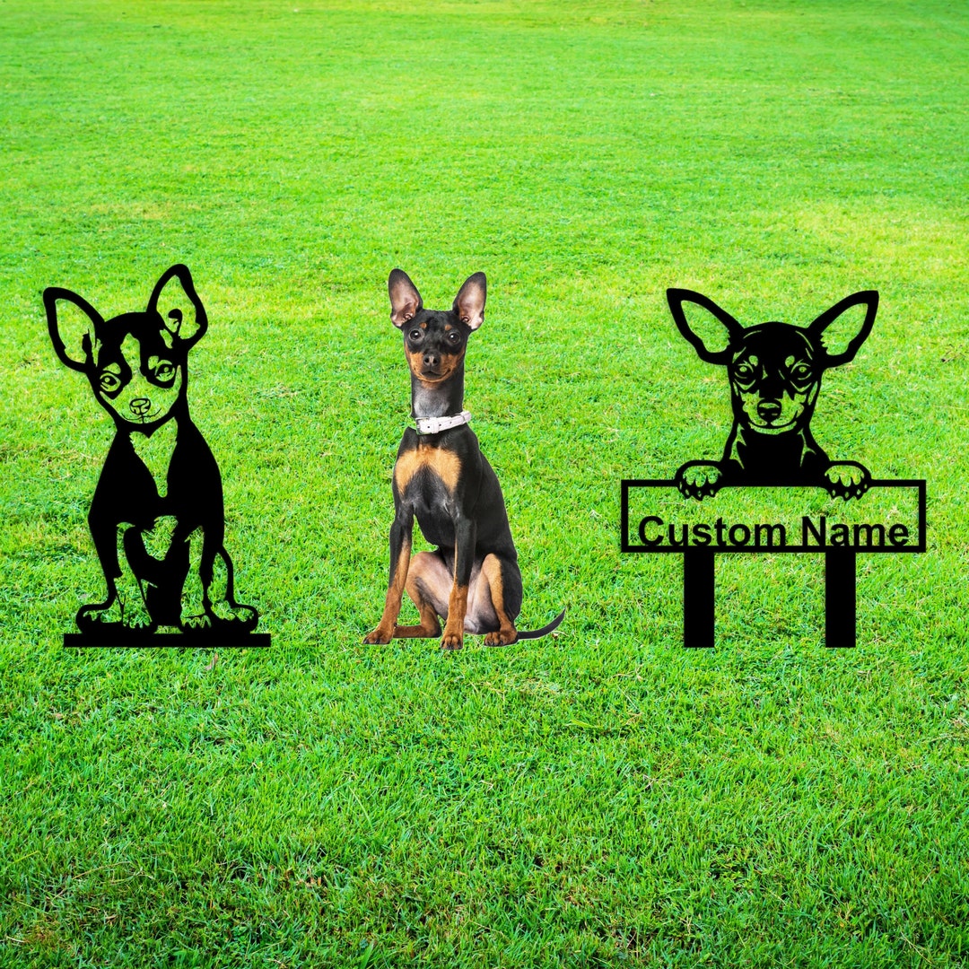 Metal Miniature Pinscher Garden Decor, Min Pin Memorial, Yard Art - Etsy