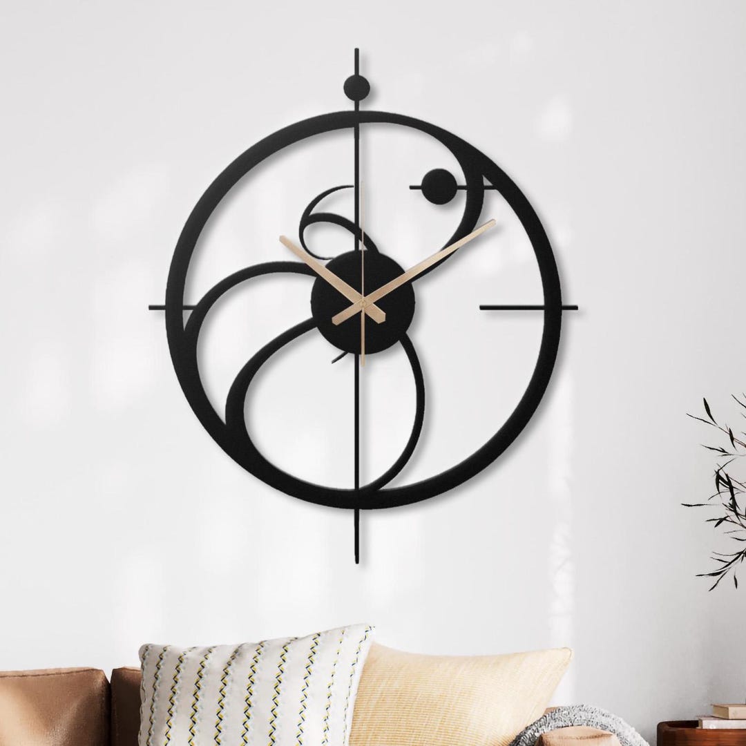 Abstract Metal Wall Clock | Geometric Modern Art Decor , - Etsy