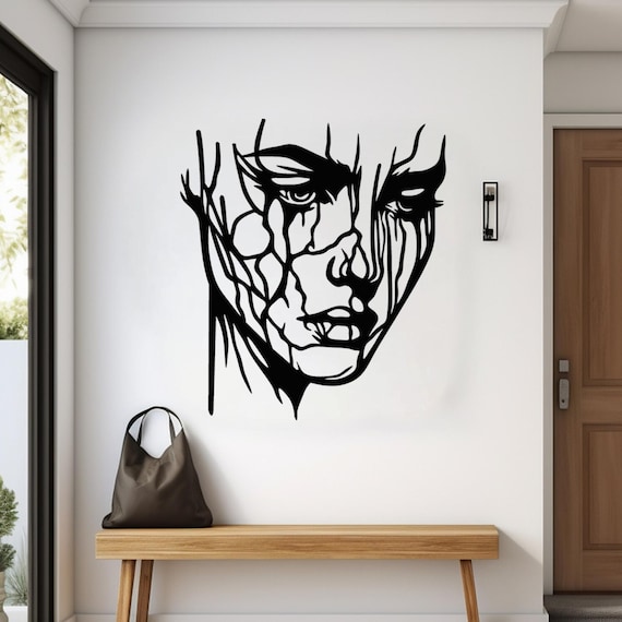 Abstract Face Metal Wall Art, Shattered Portrait, Emotional Art, Contemporary Decor, Modern Wall Art, Metal Sculpture, Wall Hanging