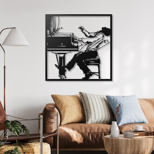 Jazz Pianist Metal Wall Art, Piano Player Decor, Unique Music Themed Wall Art for Living Room, Gift for Musicians and Jazz Lovers