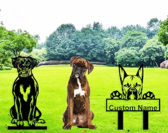 Personalized 1 Boxer Dog Concrete Statue Any Color Fawn Brindle Black White Free Shipping Etsy