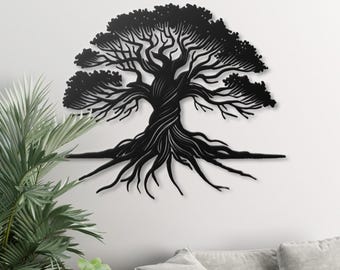 Metal Tree of Life Wall Art Celtic Decor, Yoga Zen Art