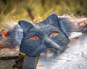 arctic wolf therian mask !!  Cat mask, Dog mask, Wolf mask
