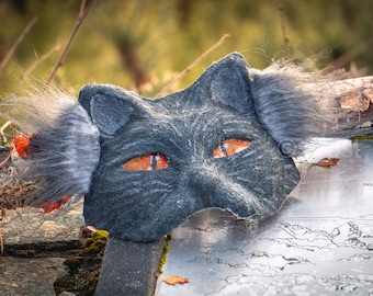 arctic wolf therian mask !!  Cat mask, Dog mask, Wolf mask