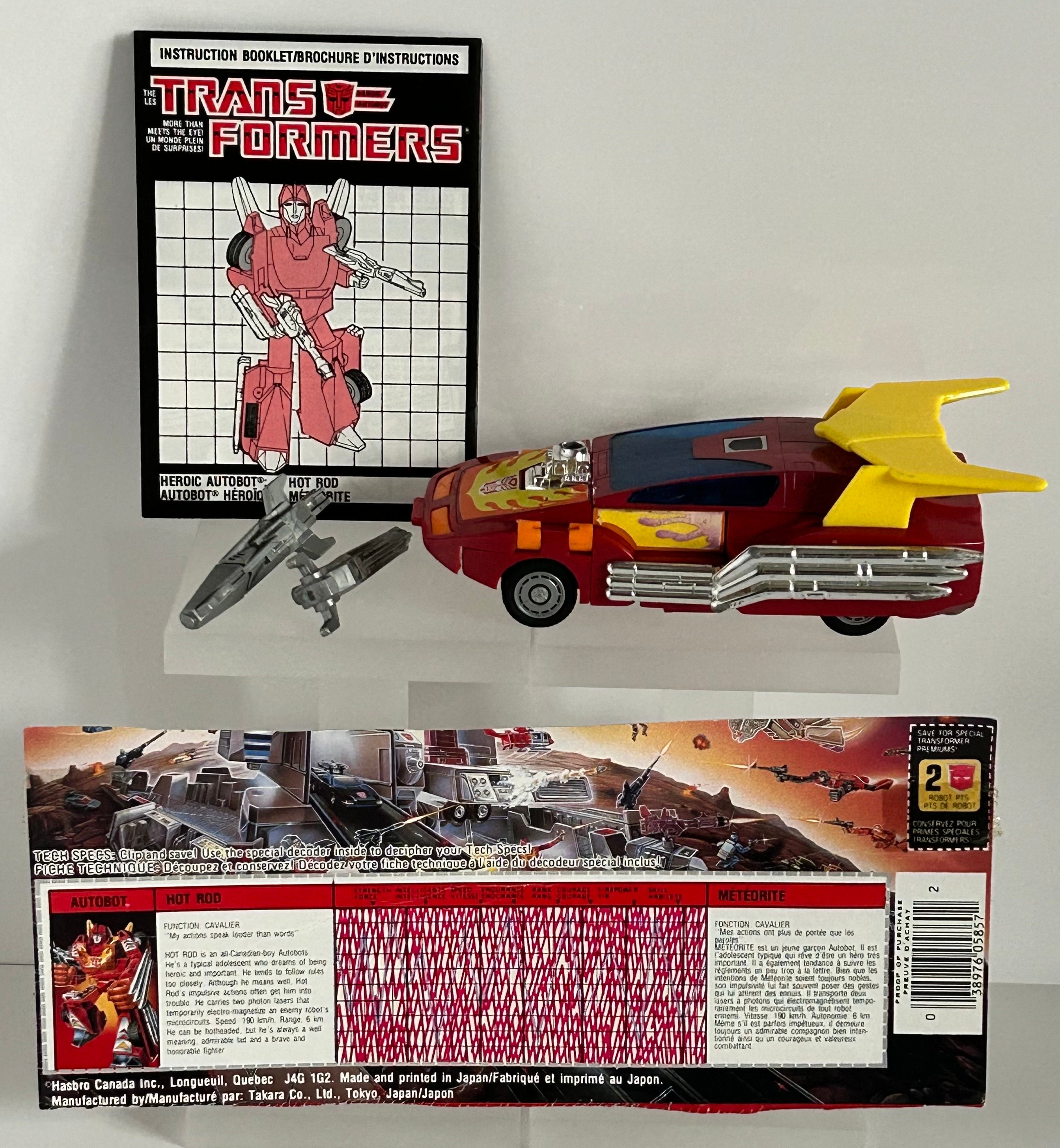 Complete G1 Transformers Autobot Cavalier Hot Rod With Stats Card