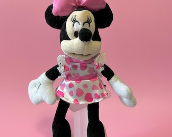Disney Minnie Mouse Plush, Pink Bow & Heart Dress, 10 inch