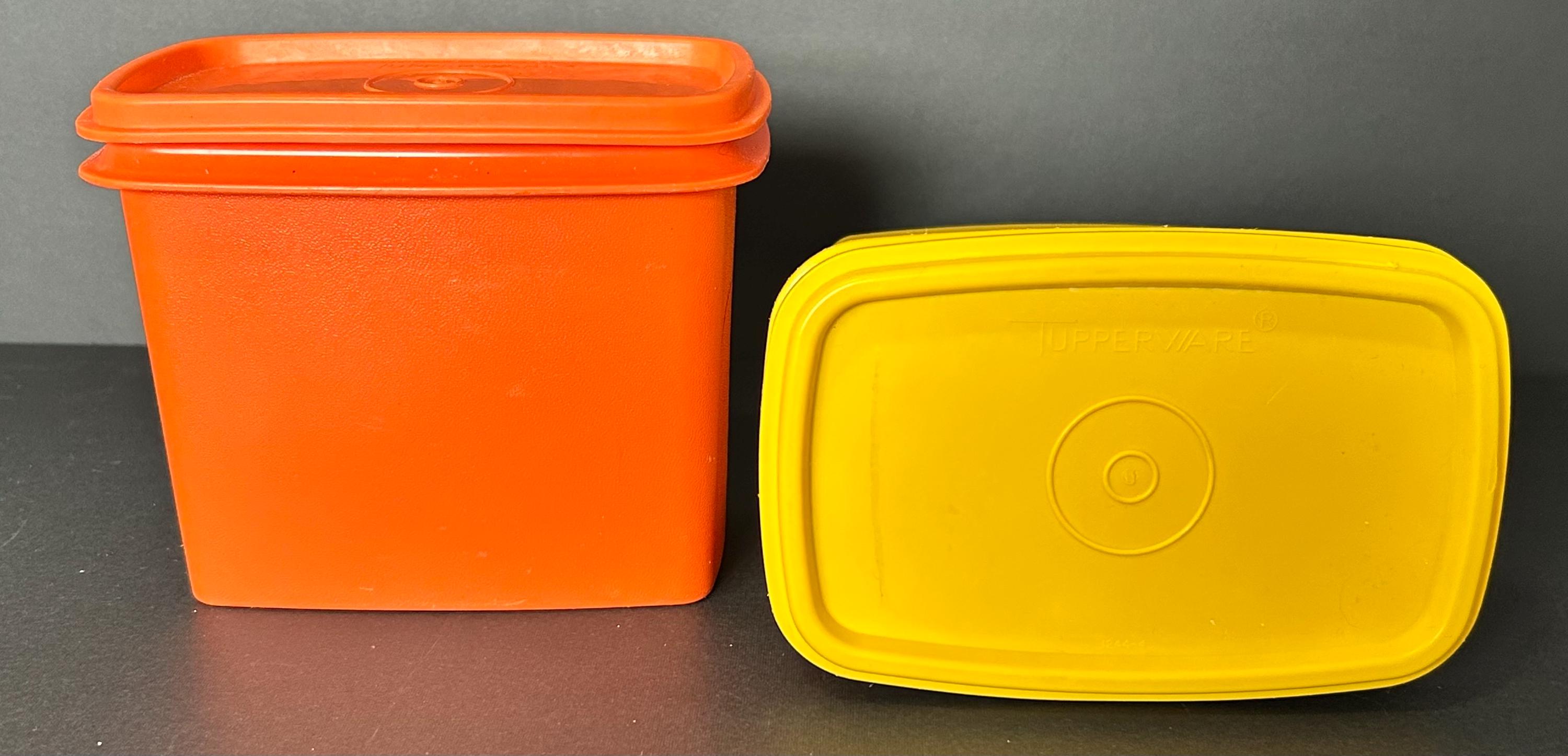 Vintage Tupperware Orange and Yellow Shelf Saver Storage Containers ...