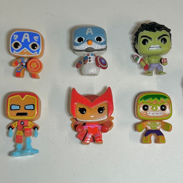 Marvel Funko Mini Pop Christmas Character Figures Superheroes Spider-Man Avengers Hulk Captain America Black Panther Iron Man