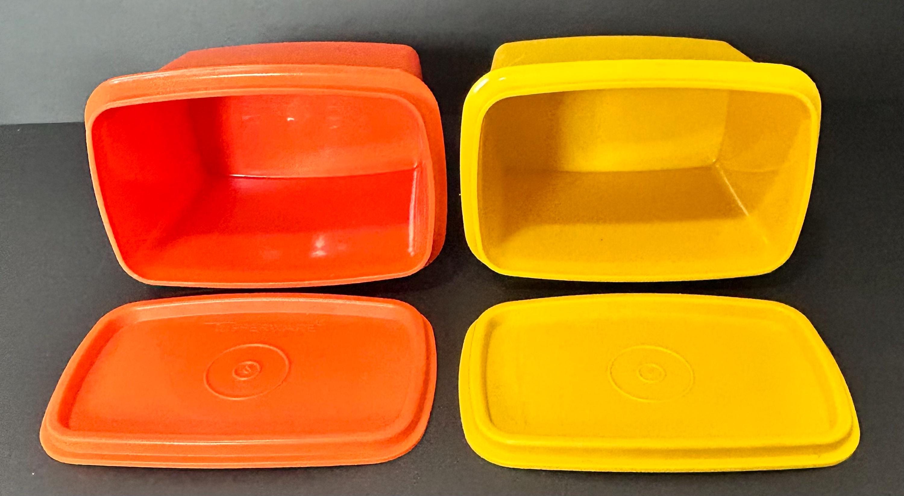 Vintage Tupperware Orange and Yellow Shelf Saver Storage Containers ...