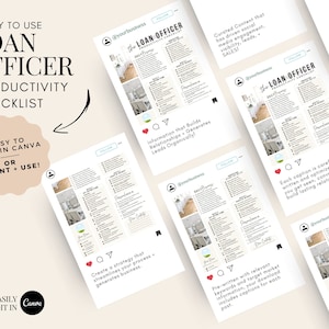 Mortgage Broker DAILY PLANNER | Loan Officer Organizer | New Loan Officer Tools | Mortgage Loan Officer Checklist | Neutral CANVA Template