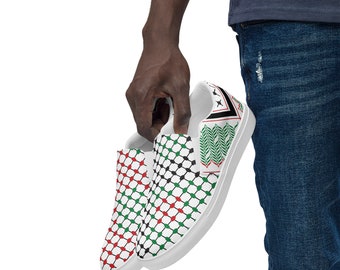 Palestine Flag Colors Men’s Keffiyeh slip-on canvas shoes