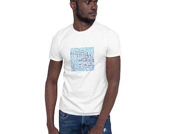 Camiseta unisex de manga corta con caligrafía árabe