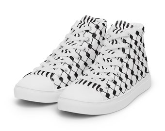 Arabic Palestine Keffiyeh كوفـيـة Pattern Men’s high top canvas shoes