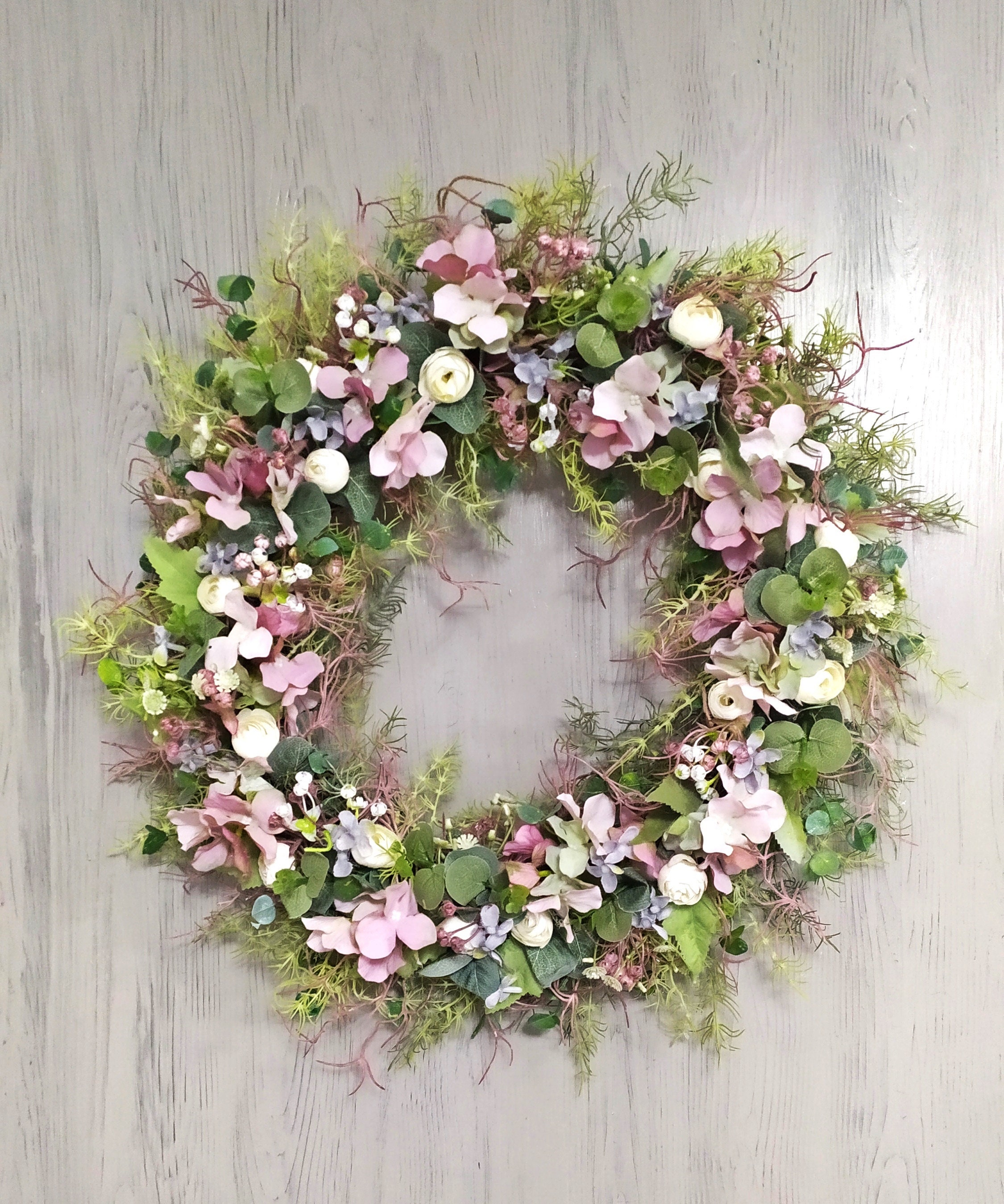 Light Pink Spring Wreath/white Peonies Wreath/artificial Wreath  
