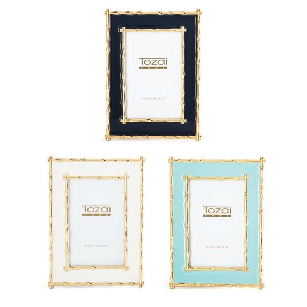 Photo Frame 4x6 4 Colors Bamboo Metal Enamel Frame Brynn Home Decor Picture Frames Gold finish