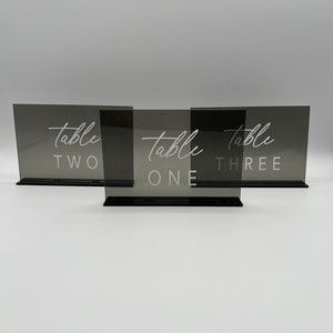 Custom Engraved and Painted Acrylic Table Numbers