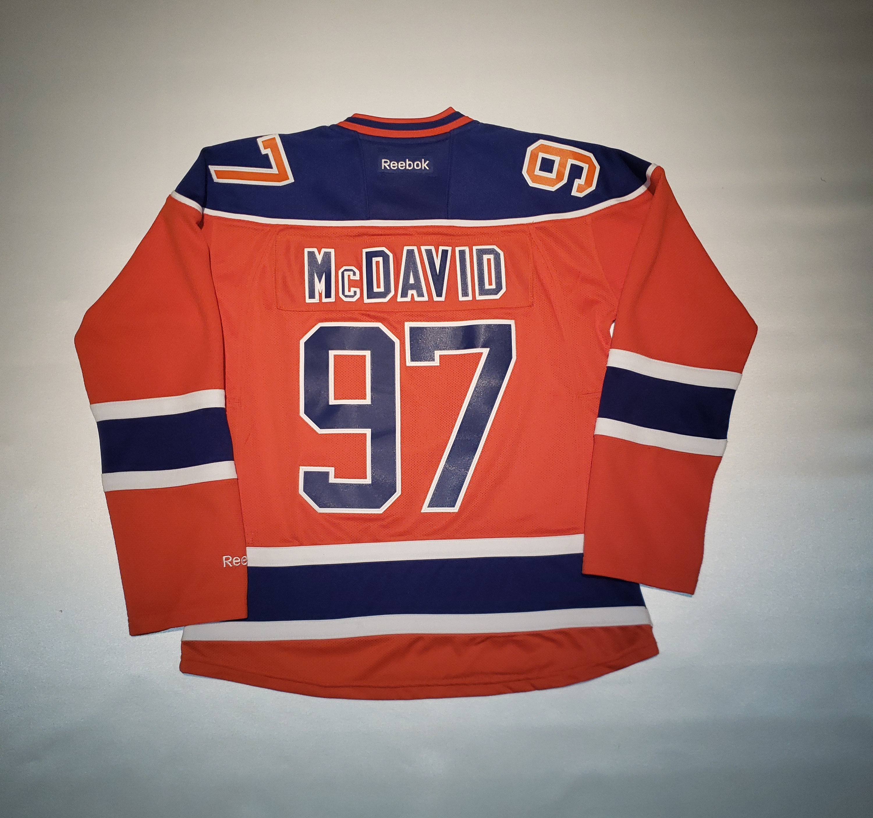 Connor McDavid Edmonton Oilers Autographed Orange Reebok Jersey - Upper Deck