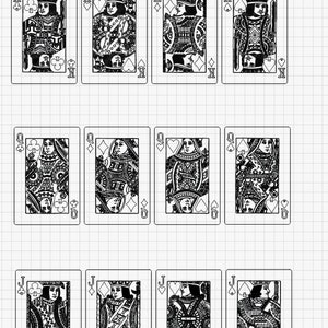 Full Deck Spielkarten, Spielkarten SVG-dxf-lightburn-