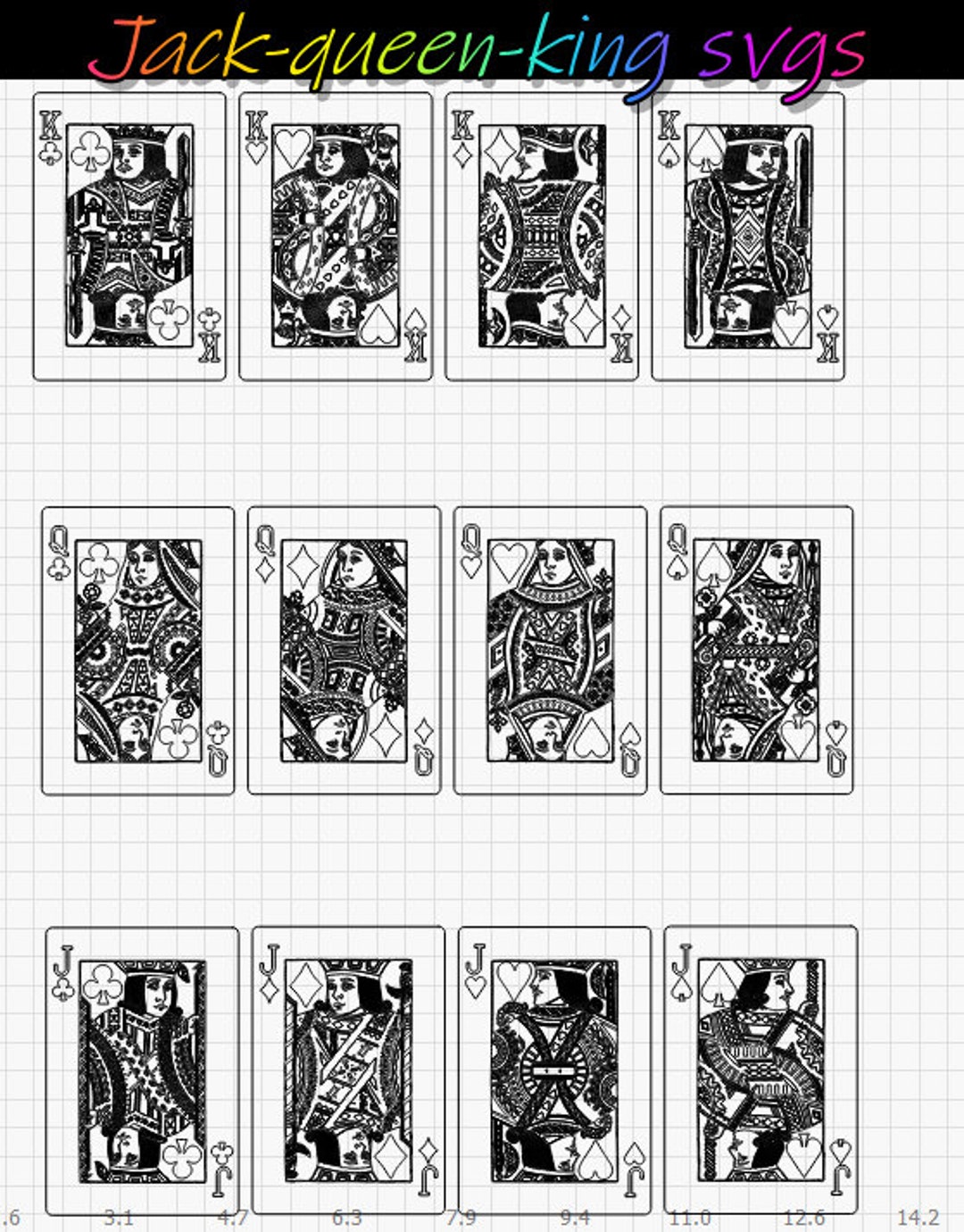Full Deck Playing Cards, Playing Cards Svg-dxf-lightburn - Etsy