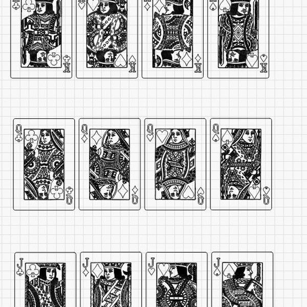 Full Deck Playing Cards, Playing Cards SVG-dxf-lightburn-
