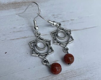 Goldstone Sacrale Chakra Oorbellen
