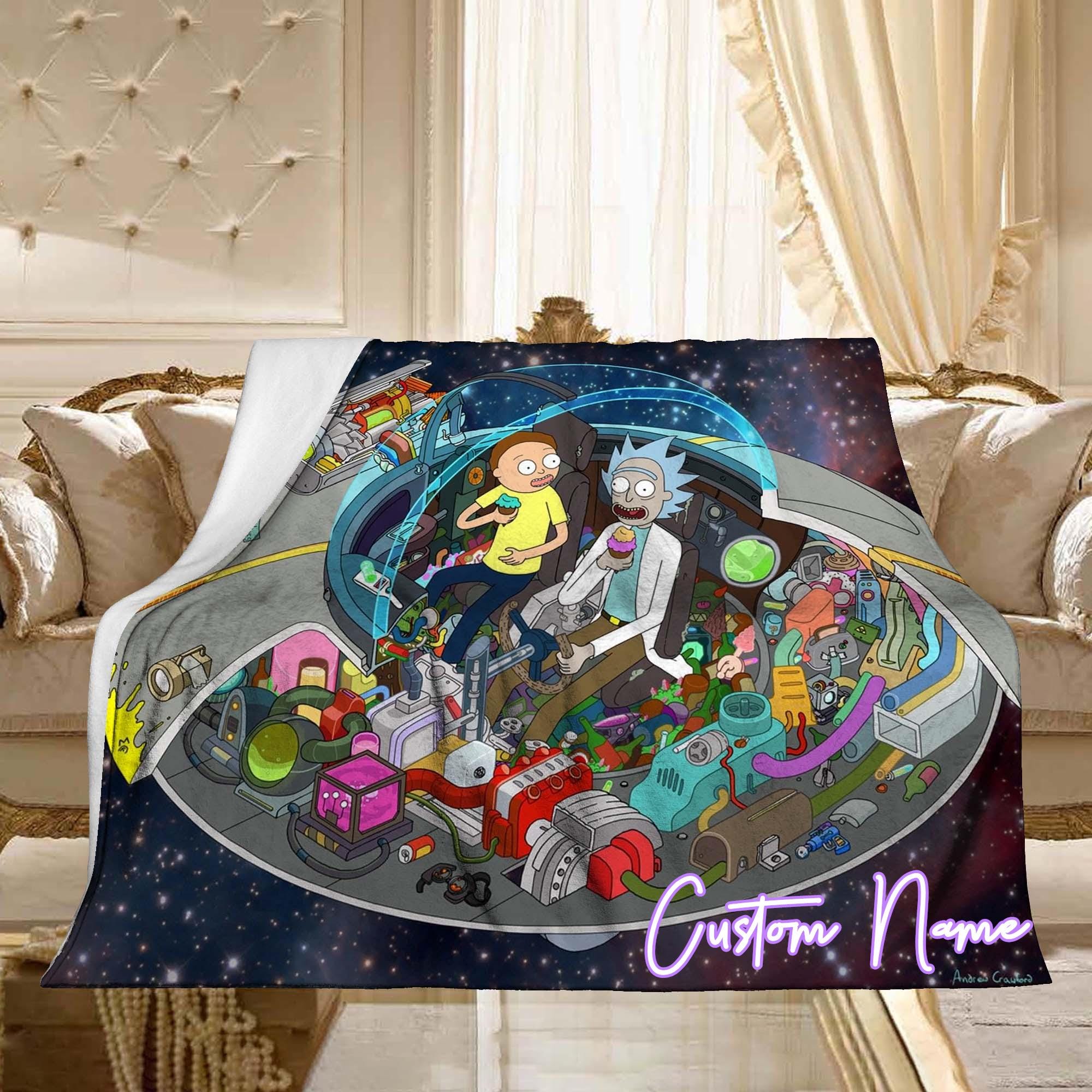Rick and morty fleece blanket sale