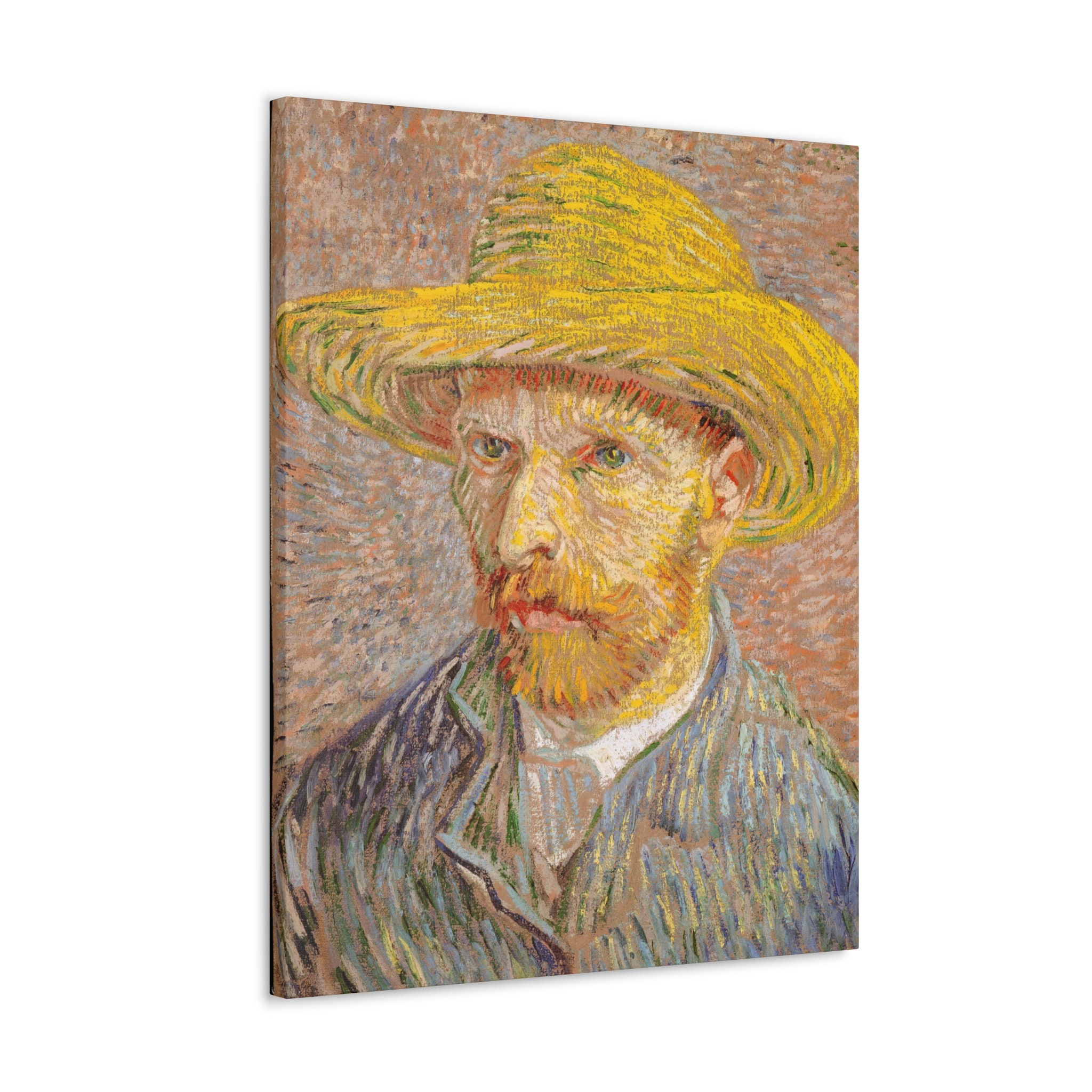 Canvas Vincent Van Gogh Self portrait With A Straw Hat Obverse The canvas-vincent-van-gogh-self-portrait-with-a-straw-hat-obverse-the