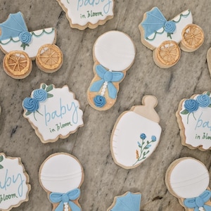 Baby in Bloom Themed Baby Shower Decorated Cookies