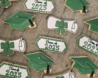 High School or College Graduation Decorated Cookies