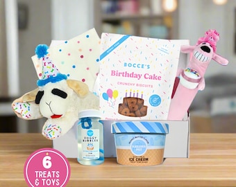 Happy Birthday Dog Gift Box | Toys, Treats, Bandana, and Goodies | Dog Celebration Gift Basket | Custom Gift for Dog Gotcha Day